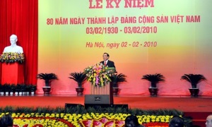 Diễn văn của đồng chí Tổng Bí thư Nông Đức Mạnh tại Lễ kỷ niệm 80 năm Ngày thành lập Đảng Cộng sản Việt Nam (3-2-1930 - 3-2-2010)